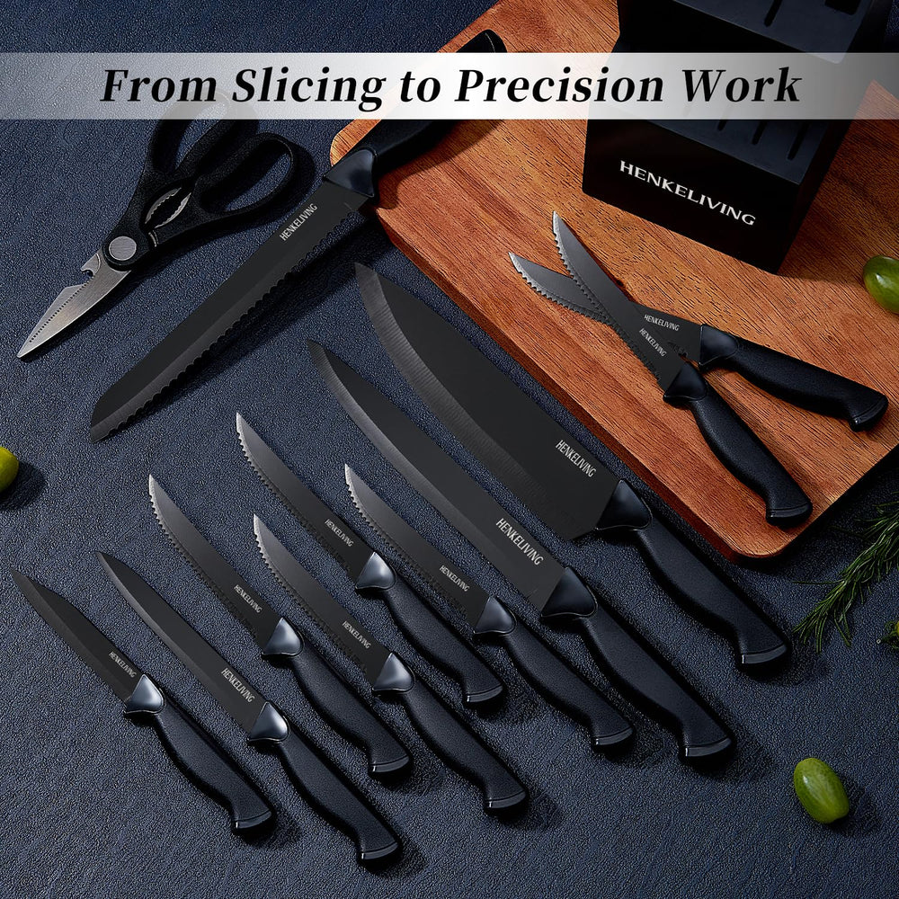 HENKELIVING ultra-sharp-blades deliver clean, effortless cuts through vegetables and meat.