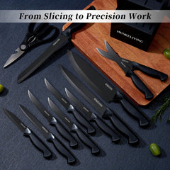 HENKELIVING ultra-sharp-blades deliver clean, effortless cuts through vegetables and meat.