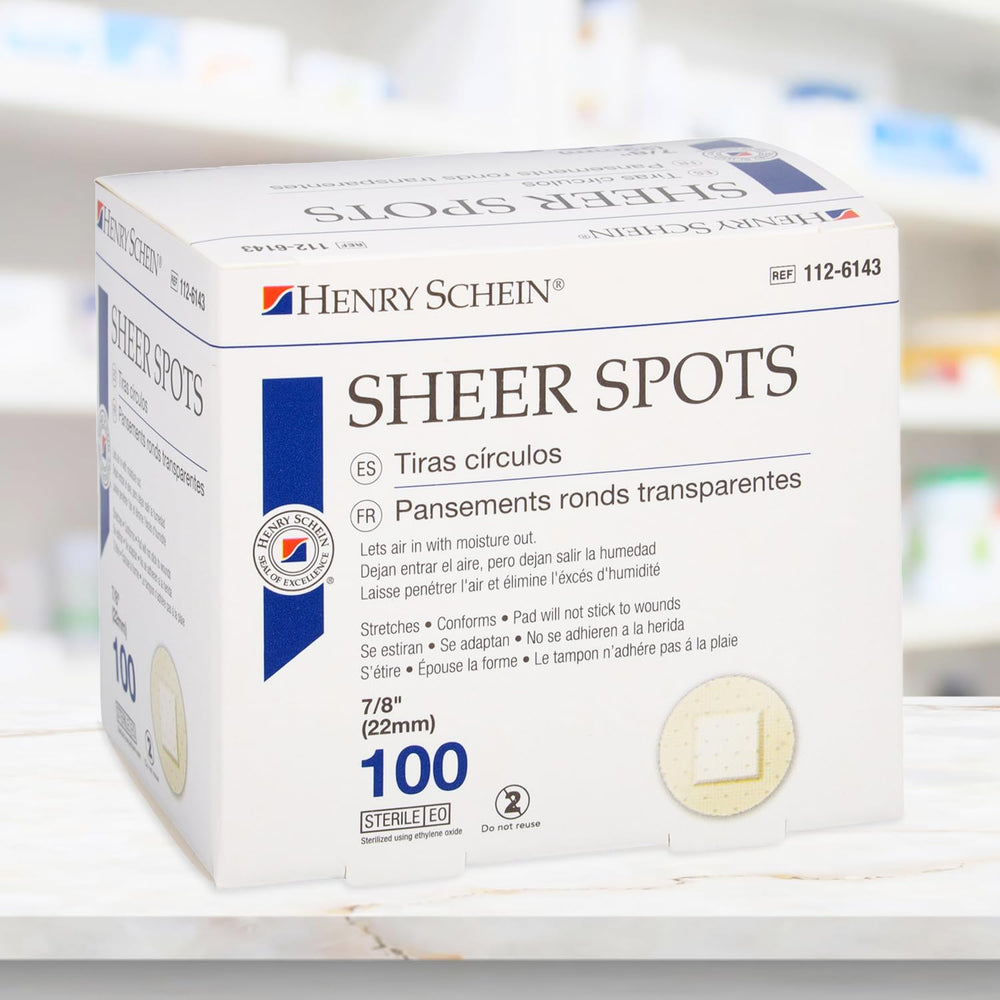 Henry Schein close-up shows durable adhesion suitable for movement.