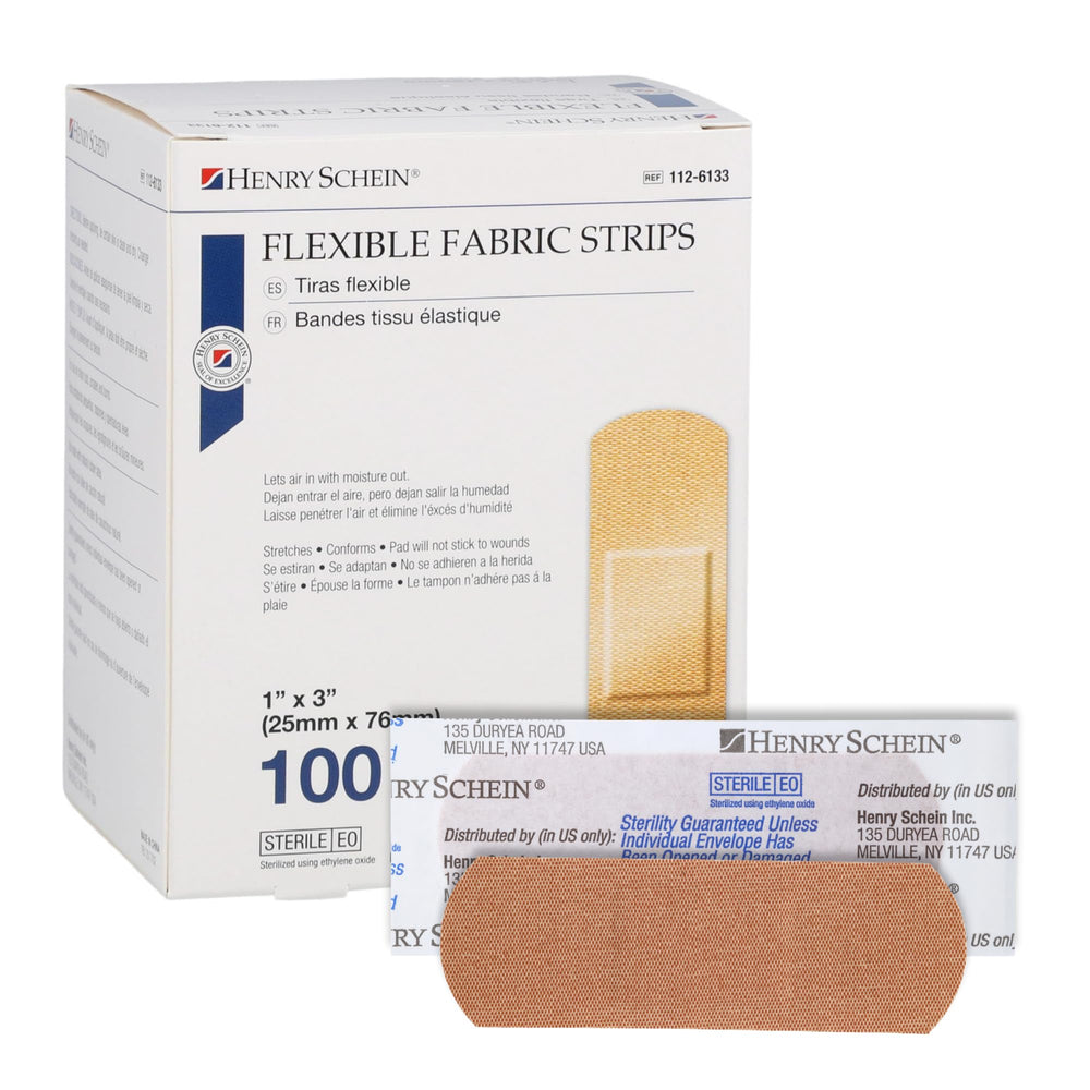 Henry Schein sterile fabric bandages provide breathable protection for minor cuts