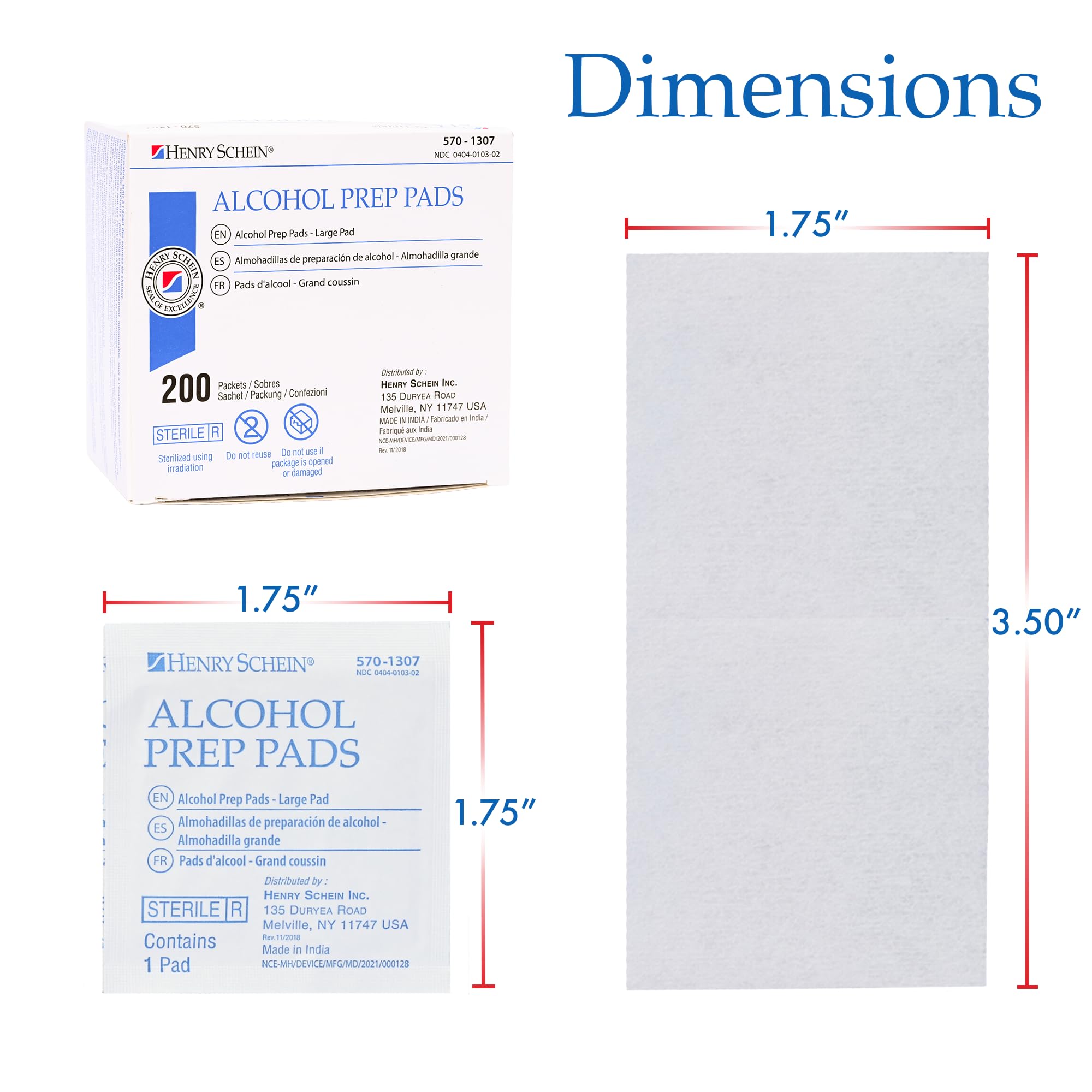 Henry Schein two-ply textured prep pad offers stronger absorption and dirt removal.