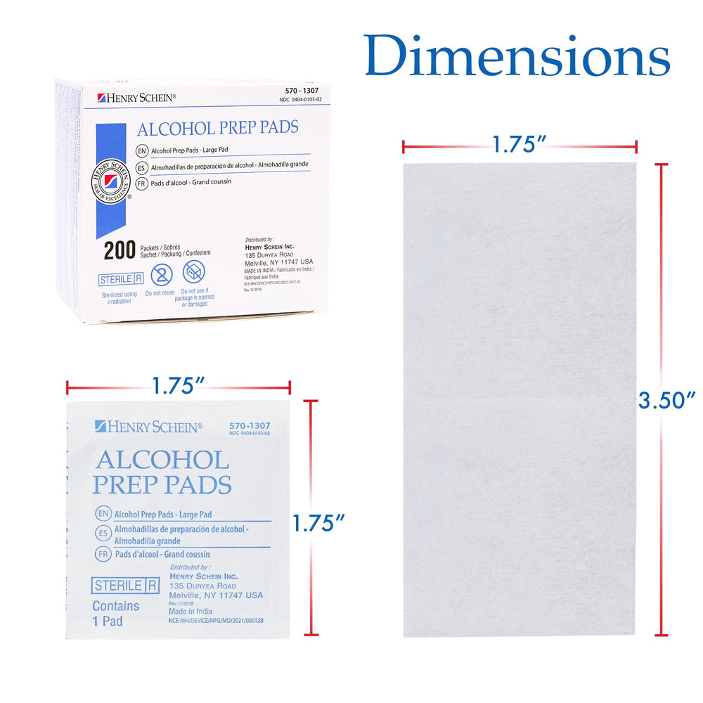 Henry Schein two-ply textured prep pad offers stronger absorption and dirt removal.