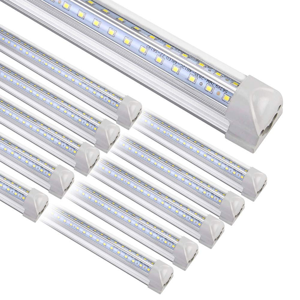 Henwsi 8FT LED Shop Light fixture in white delivers efficient, even illumination.