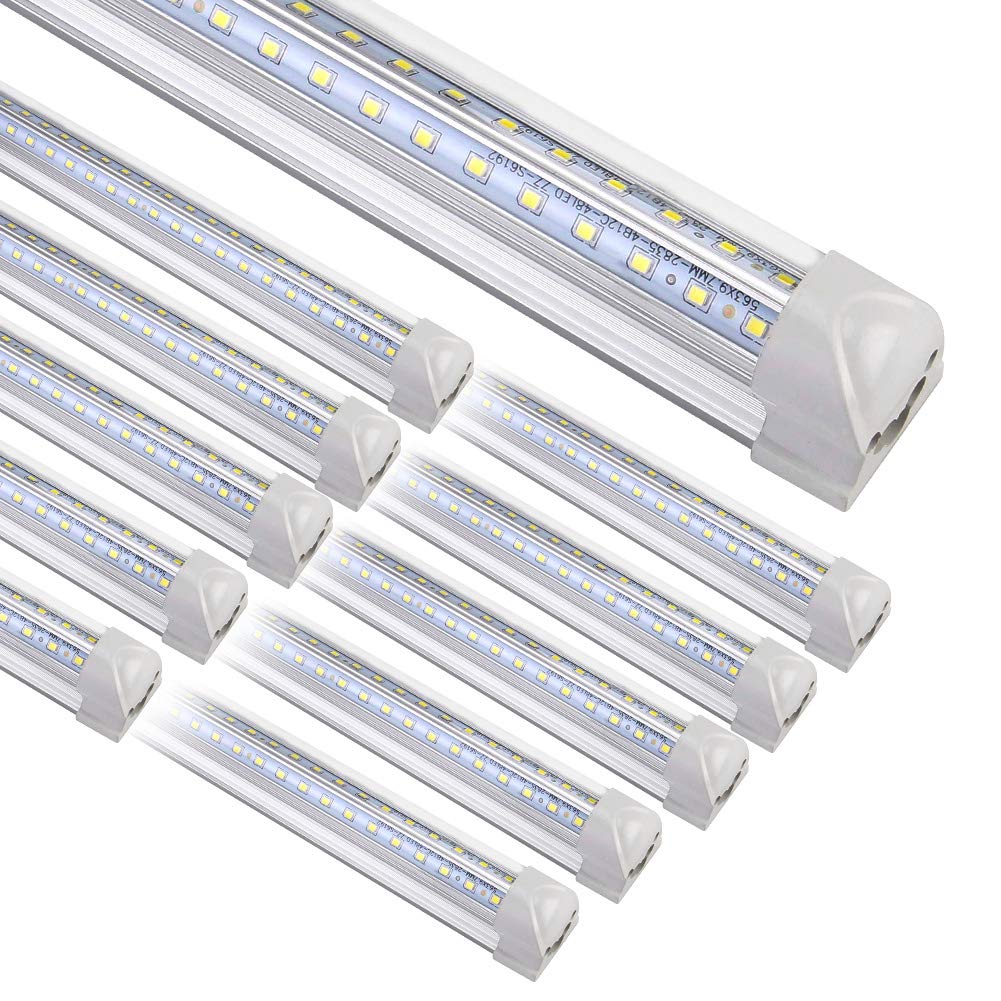 Henwsi 8FT LED Shop Light fixture in white delivers efficient, even illumination.