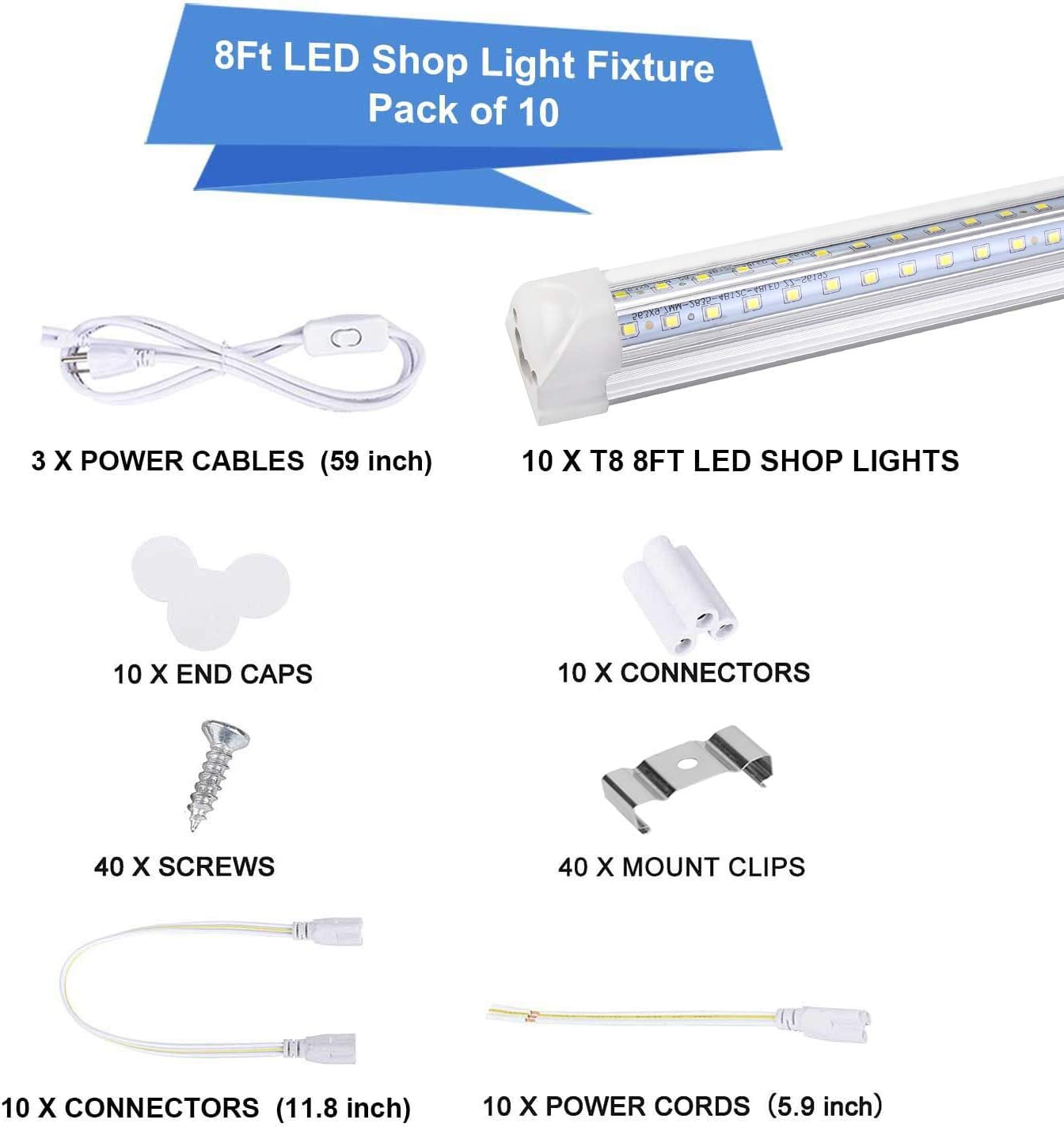 Henwsi T8 integrated LED tube pack provides bright energy-saving lighting for workshops.
