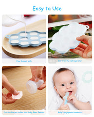 HEOMOONE blue breastmilk popsicle mold ready to freeze convenient portions for teething