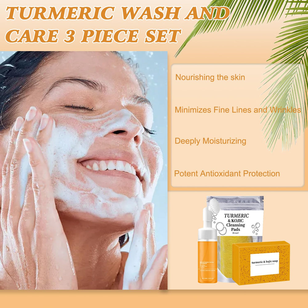 Hepanio turmeric face wash with brush for gentle cleansing