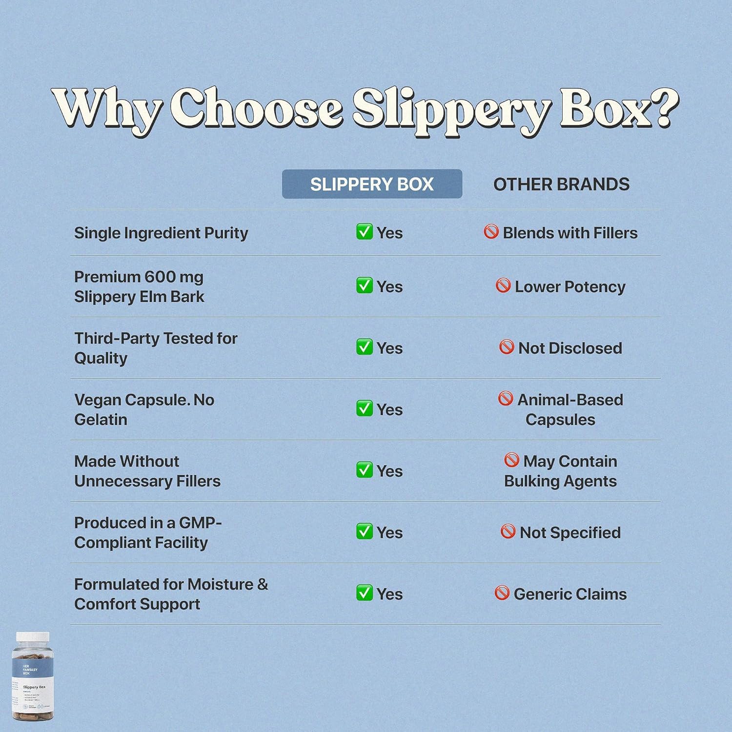 Her Fantasy Box dosage instruction card shows twice-daily use.