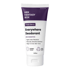 Her Fantasy Box Everywhere Deodorant bottle pour shows quick, mess-free application and freshness.