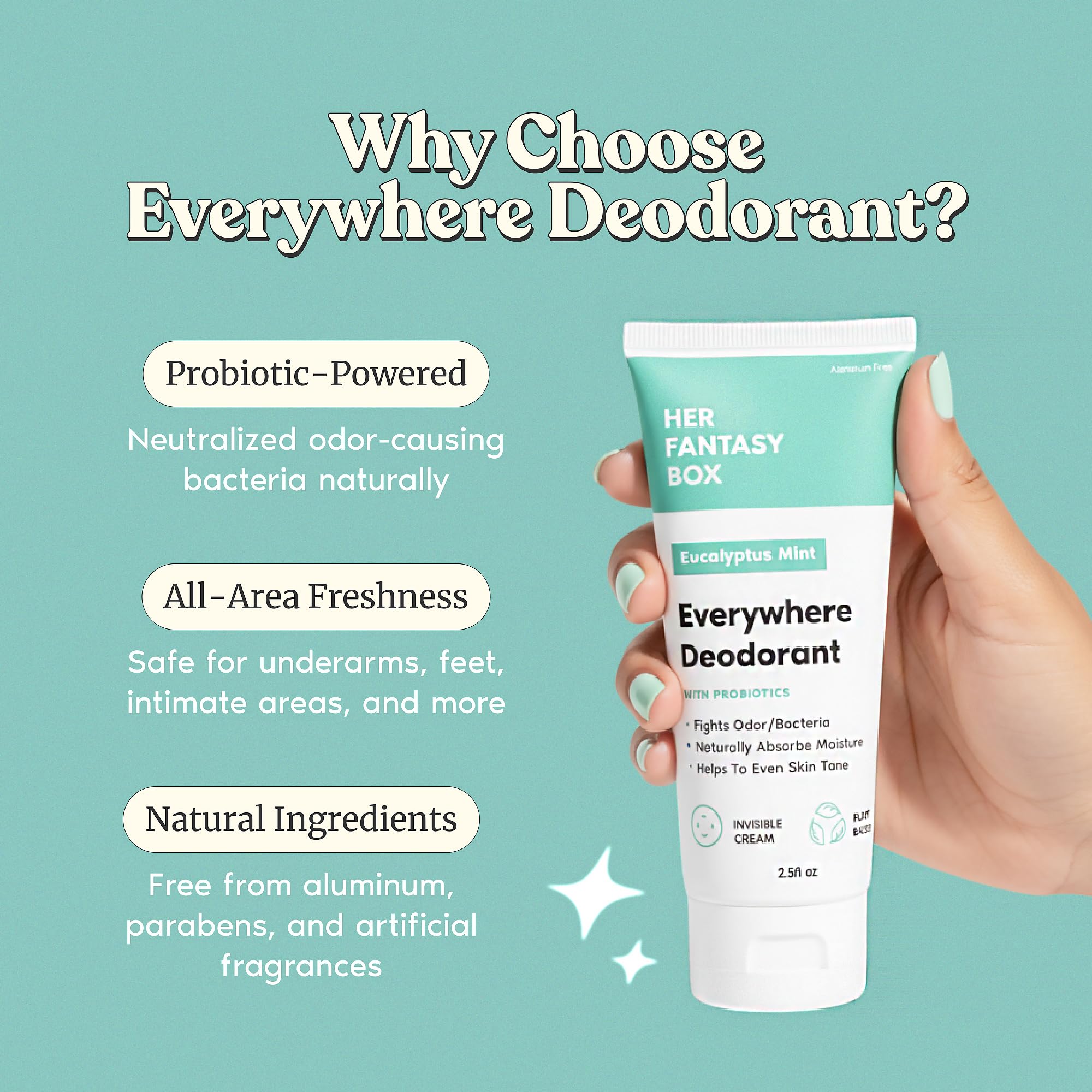 Fresh underarm after application with a dry, comfortable feel.
