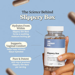 Her Fantasy Box vegan capsules in compact packaging for convenient use.