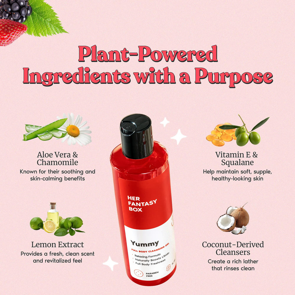 Her Fantasy Box Yummy in steam shower signals refreshing cleansing for all skin types