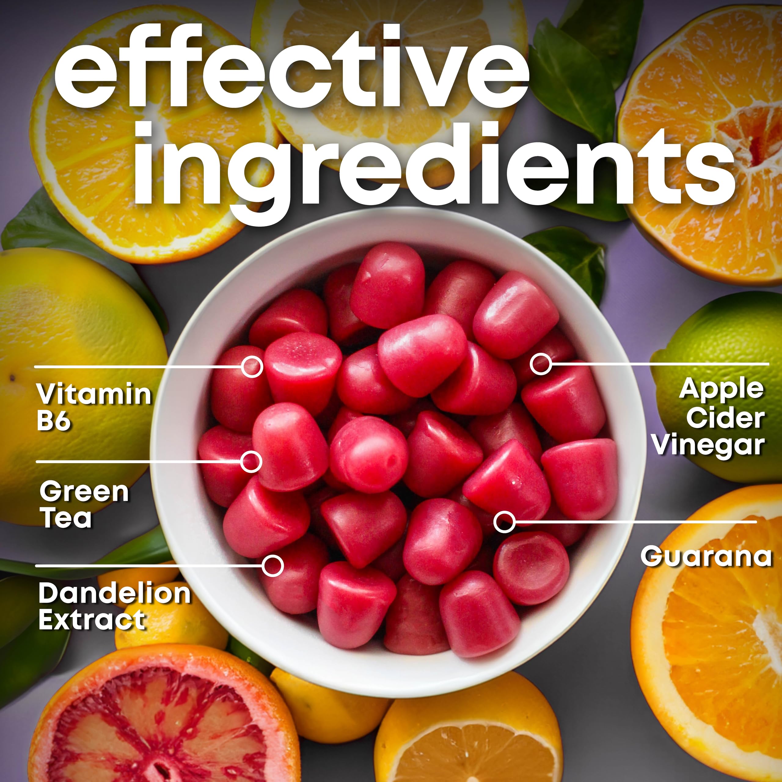 Her Own Debloat Gummies packaging on shelf; vegan, gluten-free, soy-free attributes.