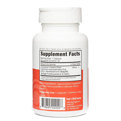 Her Vital Way Cranberex bottle label close-up shows vegan, gluten-free formula.