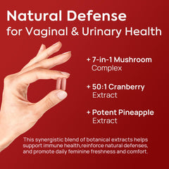 HerAuré cranberry and pineapple blend label suggests urinary comfort support.