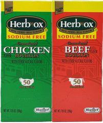 Herb-Ox Sodium Free Bouillon beef packets in a box, a quick base for soups.