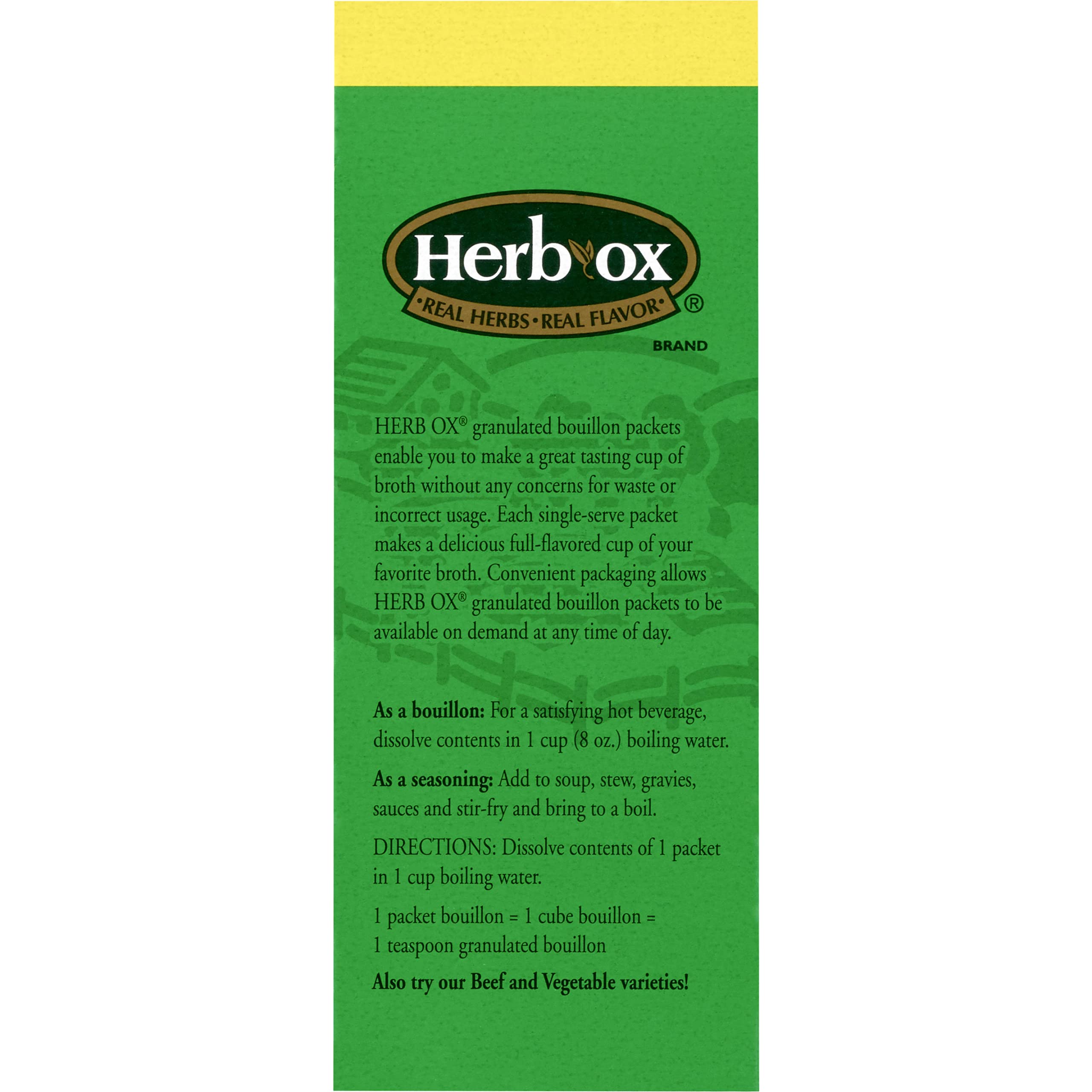 Herb-Ox Sodium Free Bouillon on stove, simmering broth base for recipes.