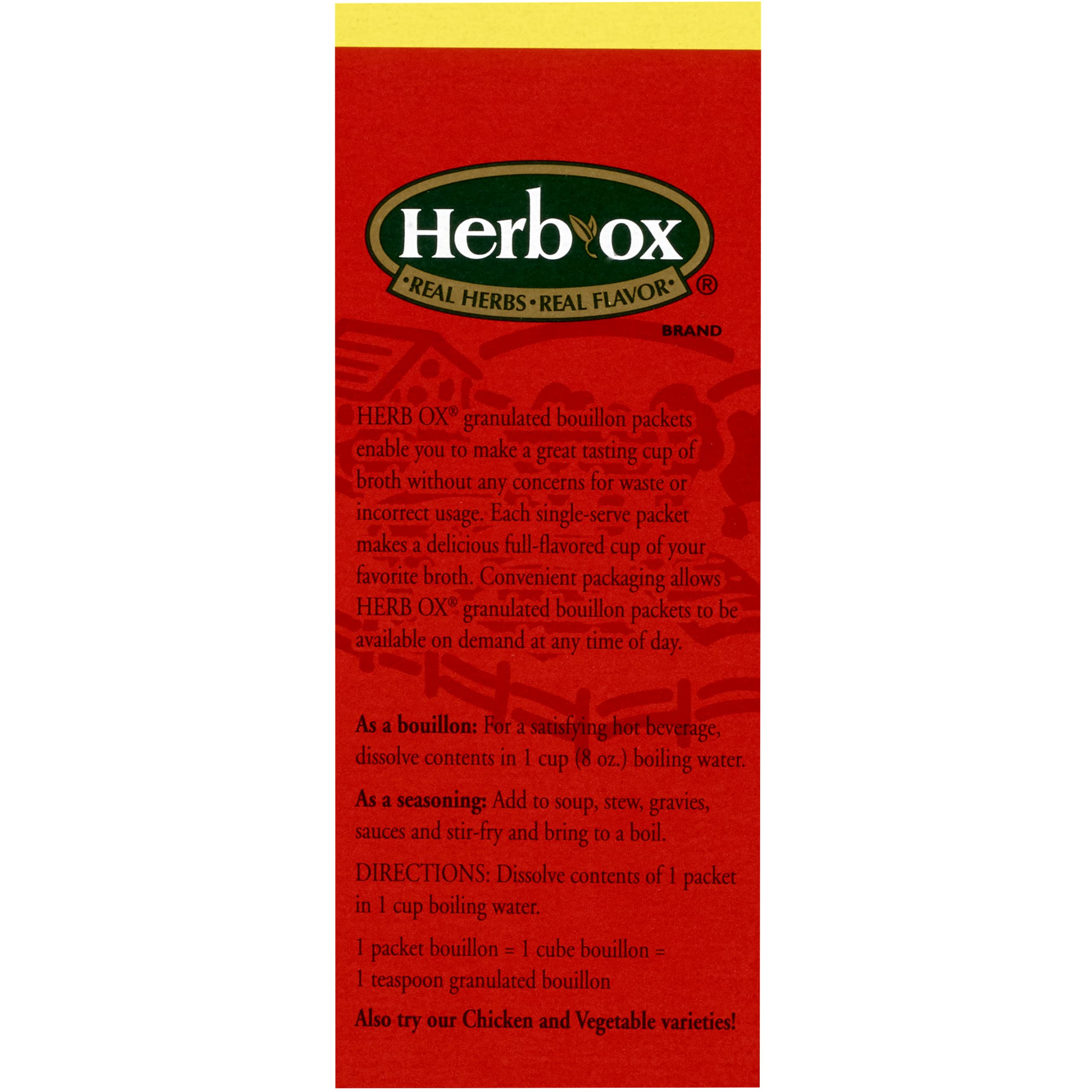 Herb-Ox Sodium Free Bouillon for family dinner prep, tasty starting point.