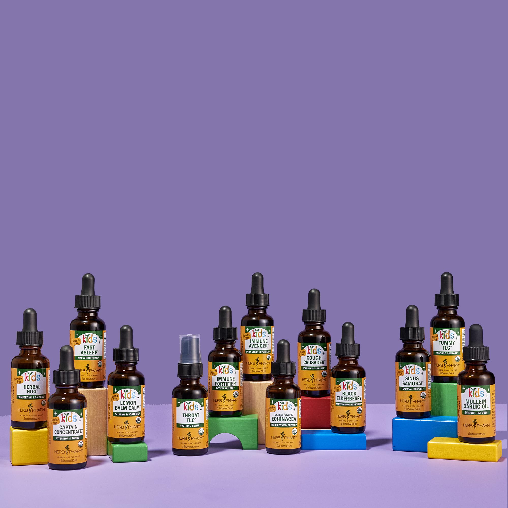 Herb Pharm Kids Sinus Samurai use with juice demonstrates easy dosing