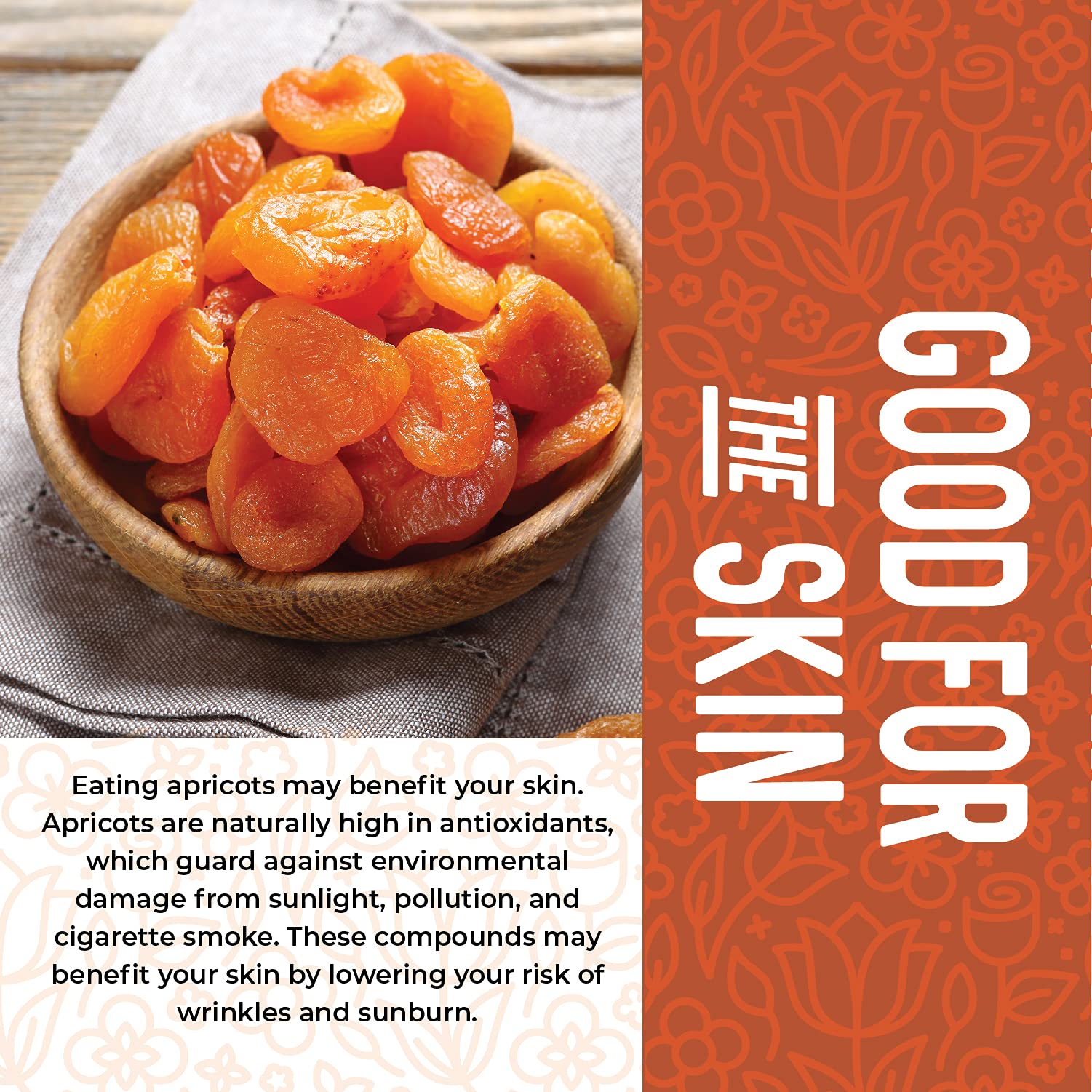 Herbaila dried apricots stored in a pantry-friendly pouch to preserve flavor.