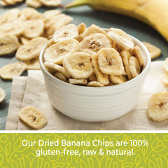Herbaila banana chips in resealable pouch for easy, on-the-go snacking.