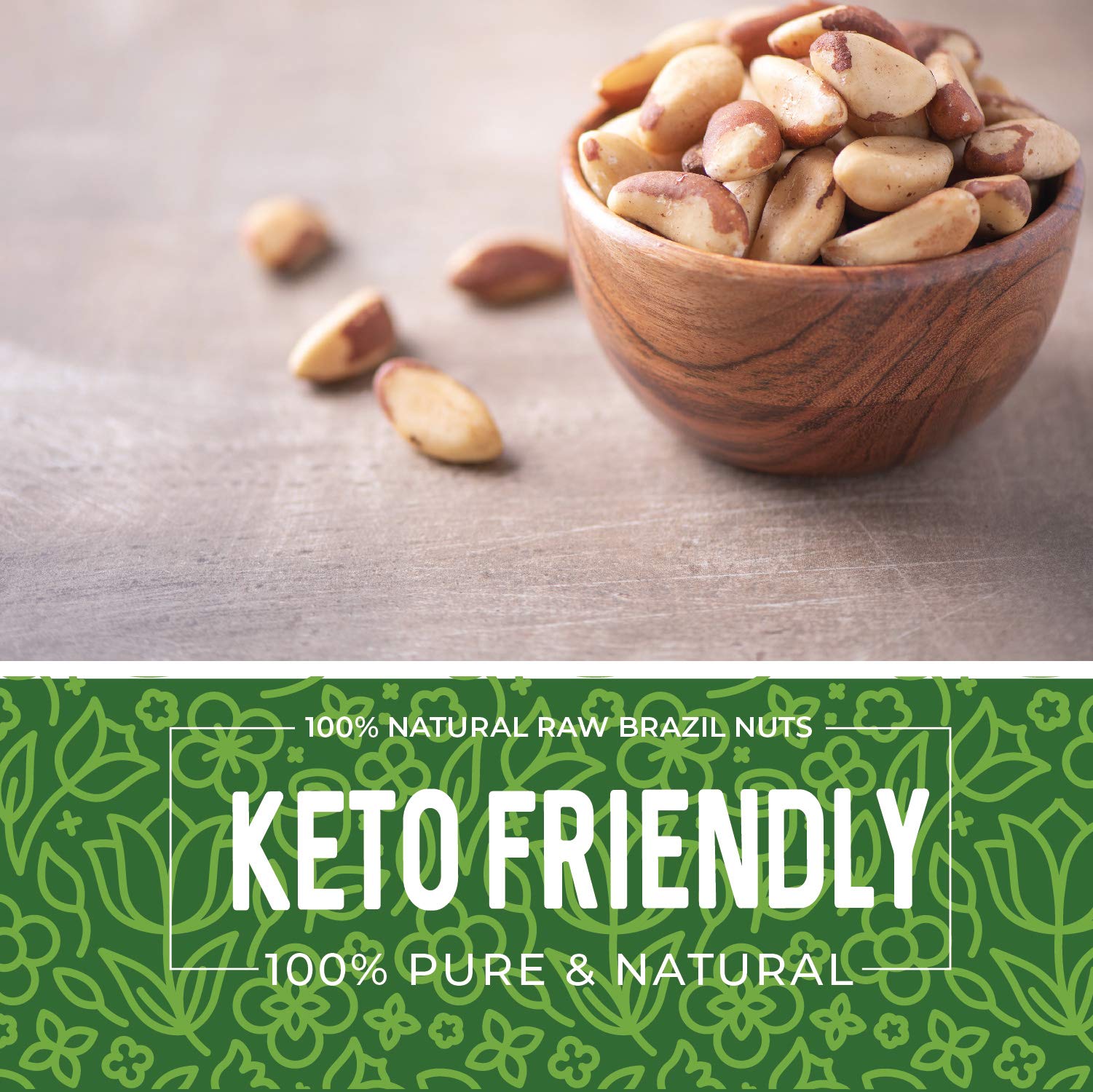 Herbaila Brazil nuts in a resealable pouch showing convenience and freshness.