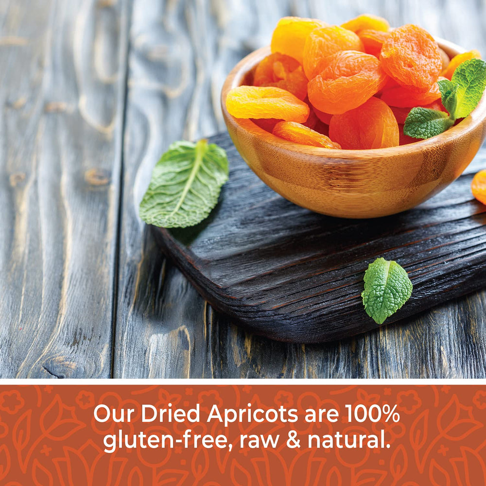 Herbaila resealable pouch of apricots keeps freshness for on-the-go snacking.