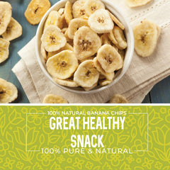 Herbaila dried banana chips closeup texture showing crisp, thin slices.