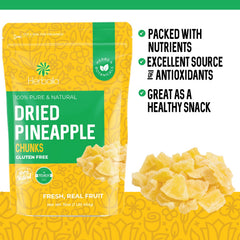 Herbaila dried pineapple chunks on a pantry shelf, ready for easy snacking.