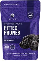 Herbaila Prunes Pitted appearance shows plump, dark prunes ideal for quick, natural energy.