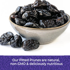 Herbaila Prunes Pitted texture highlights smooth, wrinkled skin for satisfying chewing.