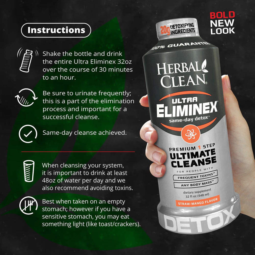 Herbal Clean Eliminex ingredients bottle showing psyllium and triphala