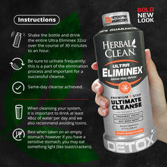 Herbal Clean Eliminex ingredients bottle showing psyllium and triphala
