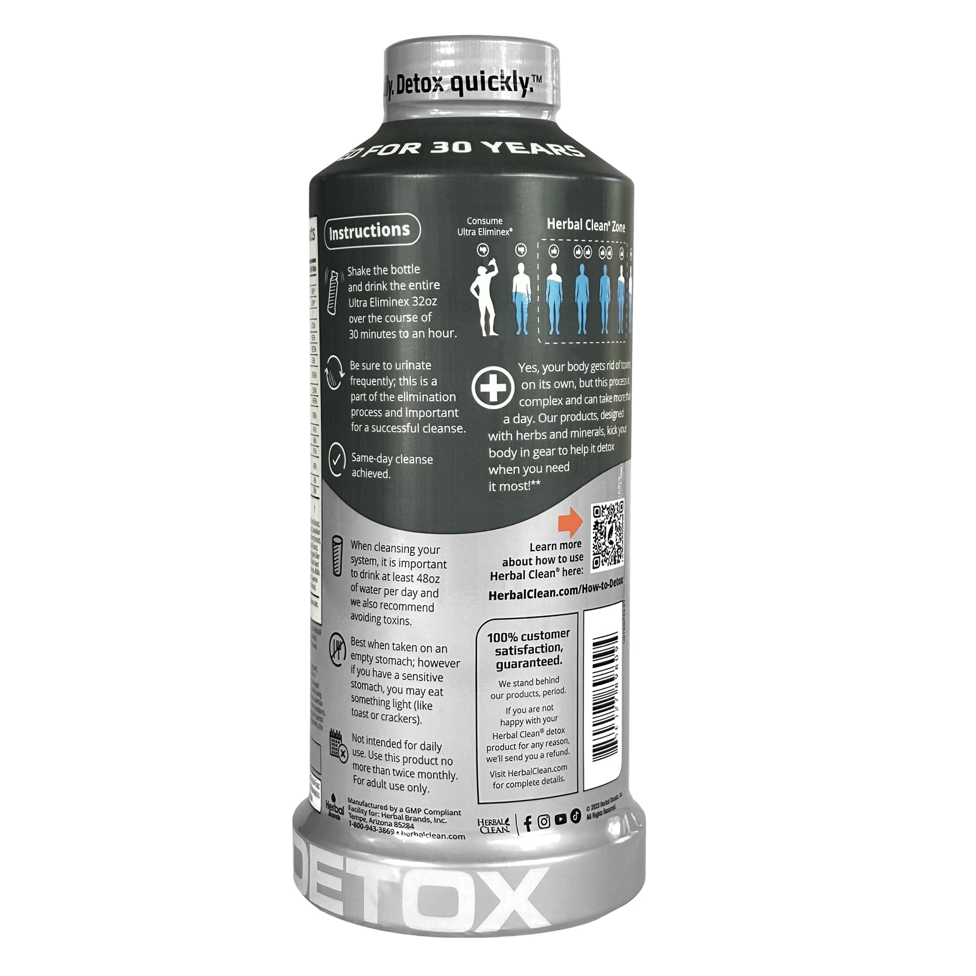 Herbal Clean Eliminex Straw-Mango flavor poured into a glass