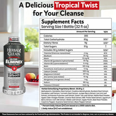 Tropical fruit flavor visual evokes refreshing taste during a full-body cleanse experience.