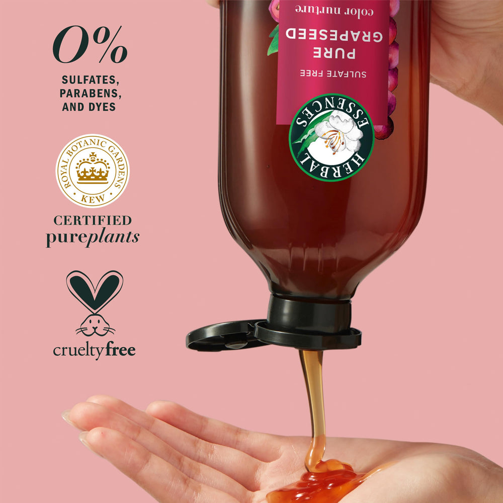 Camellia oil drop detail in Herbal Essences formula for lightweight nourishment