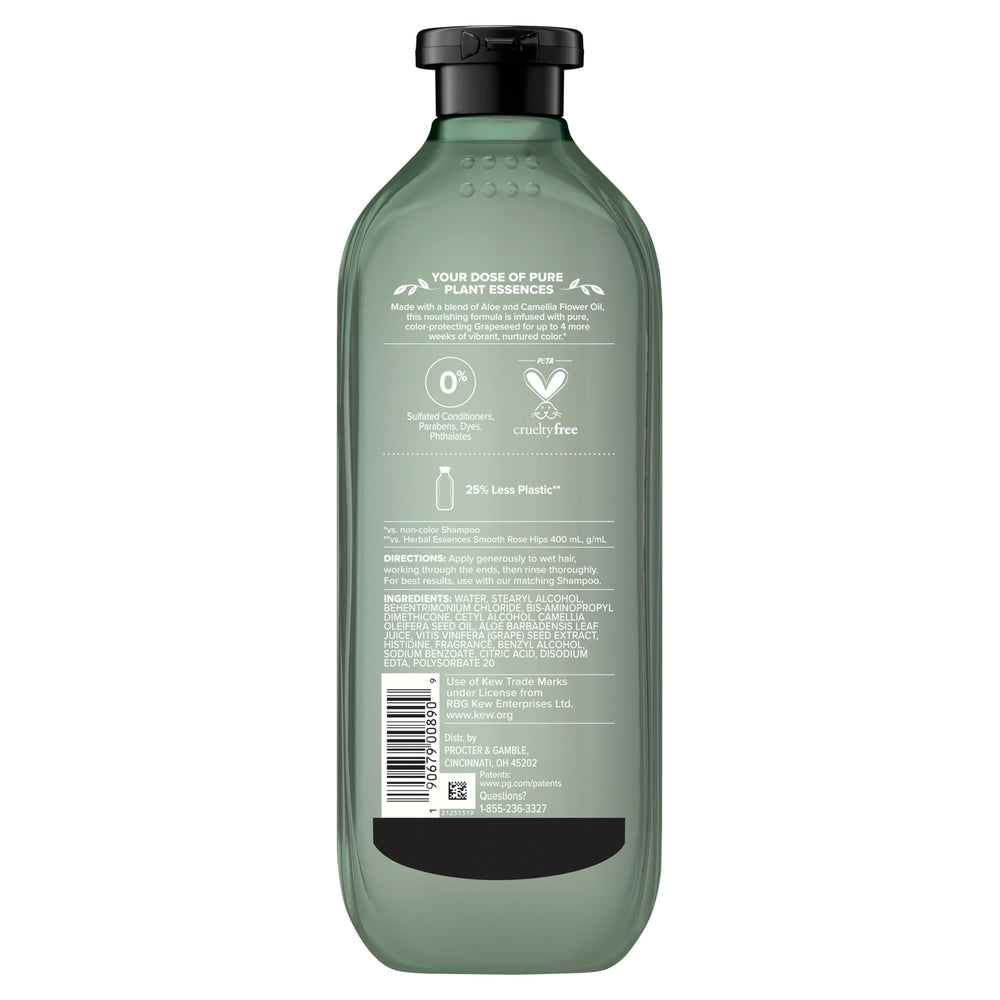 Herbal Essences cruelty-free packaging detail communicates PETA-certified status.