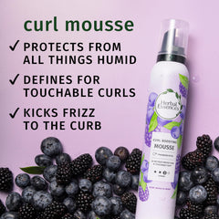 Herbal Essences Curl Boosting Mousse foam being dispensed