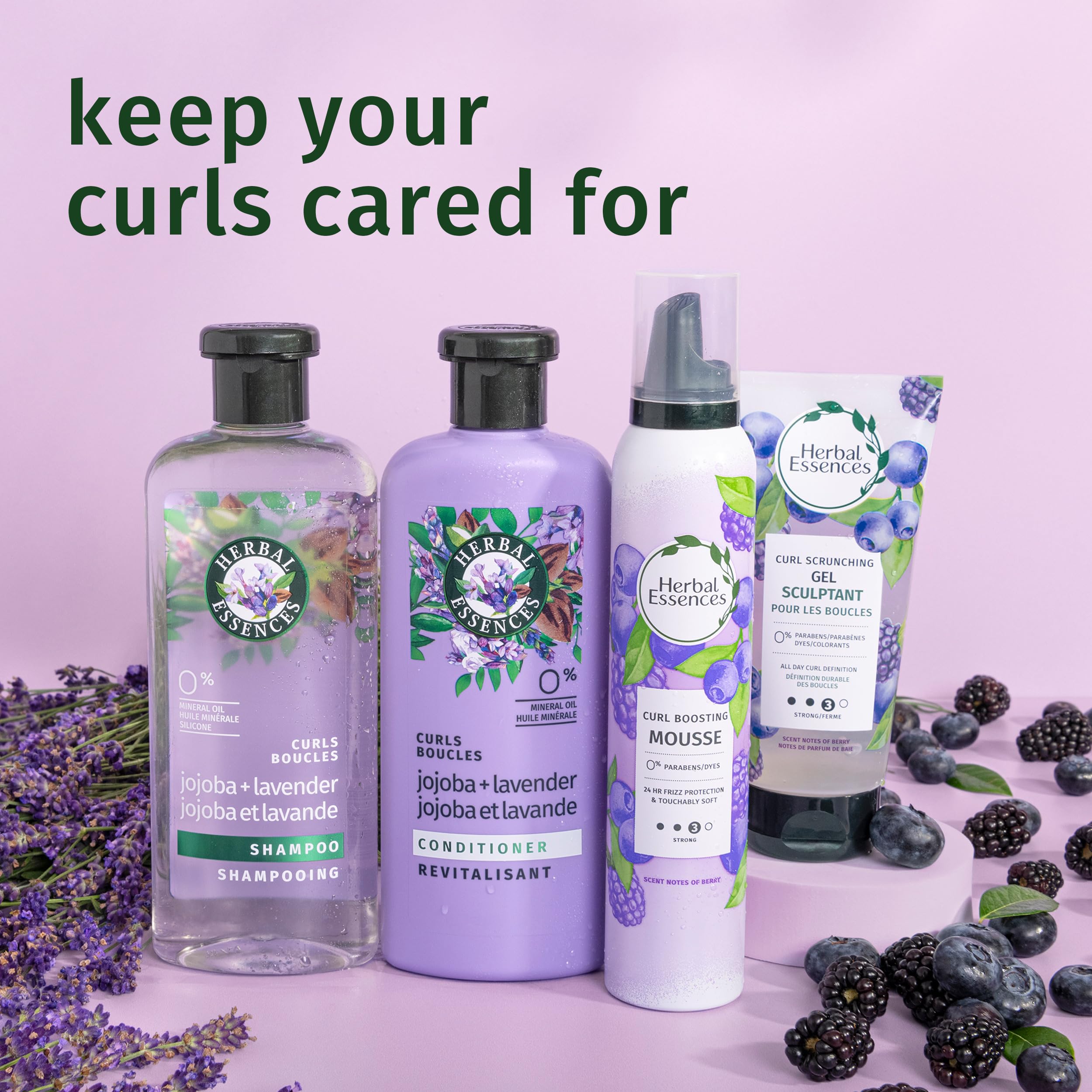 Herbal Essences Curl Boosting Mousse no-crunch finish
