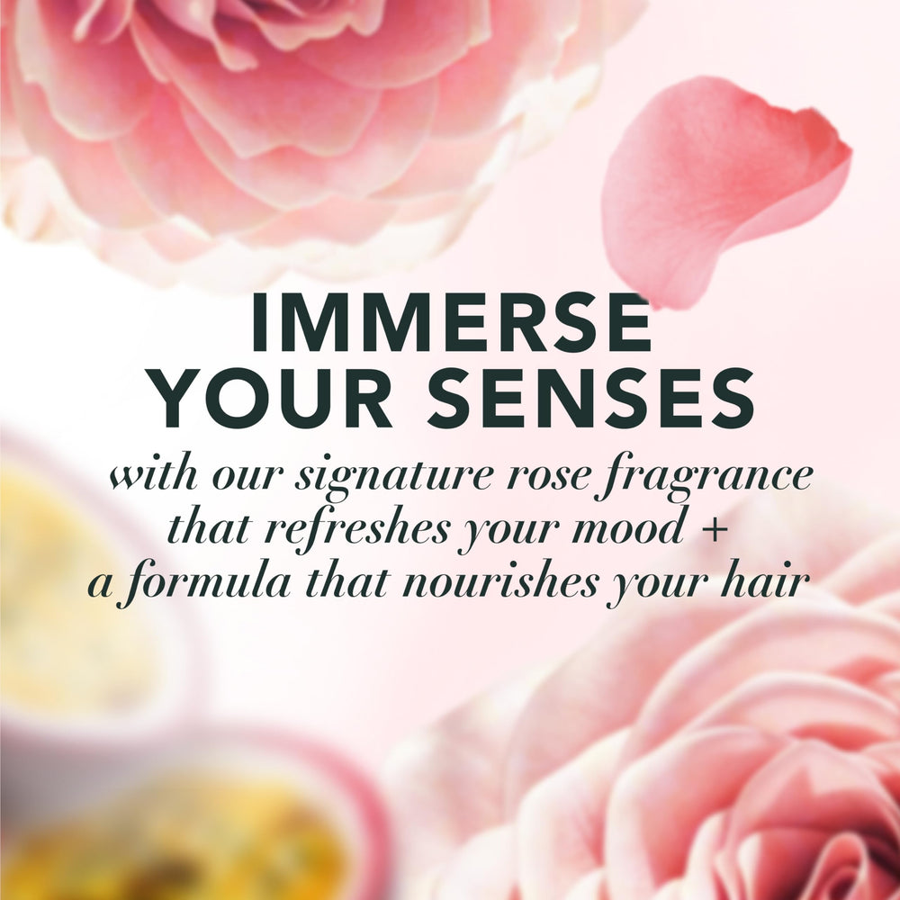 Fragrance notes of rose hips, lily, and apple in Herbal Essences