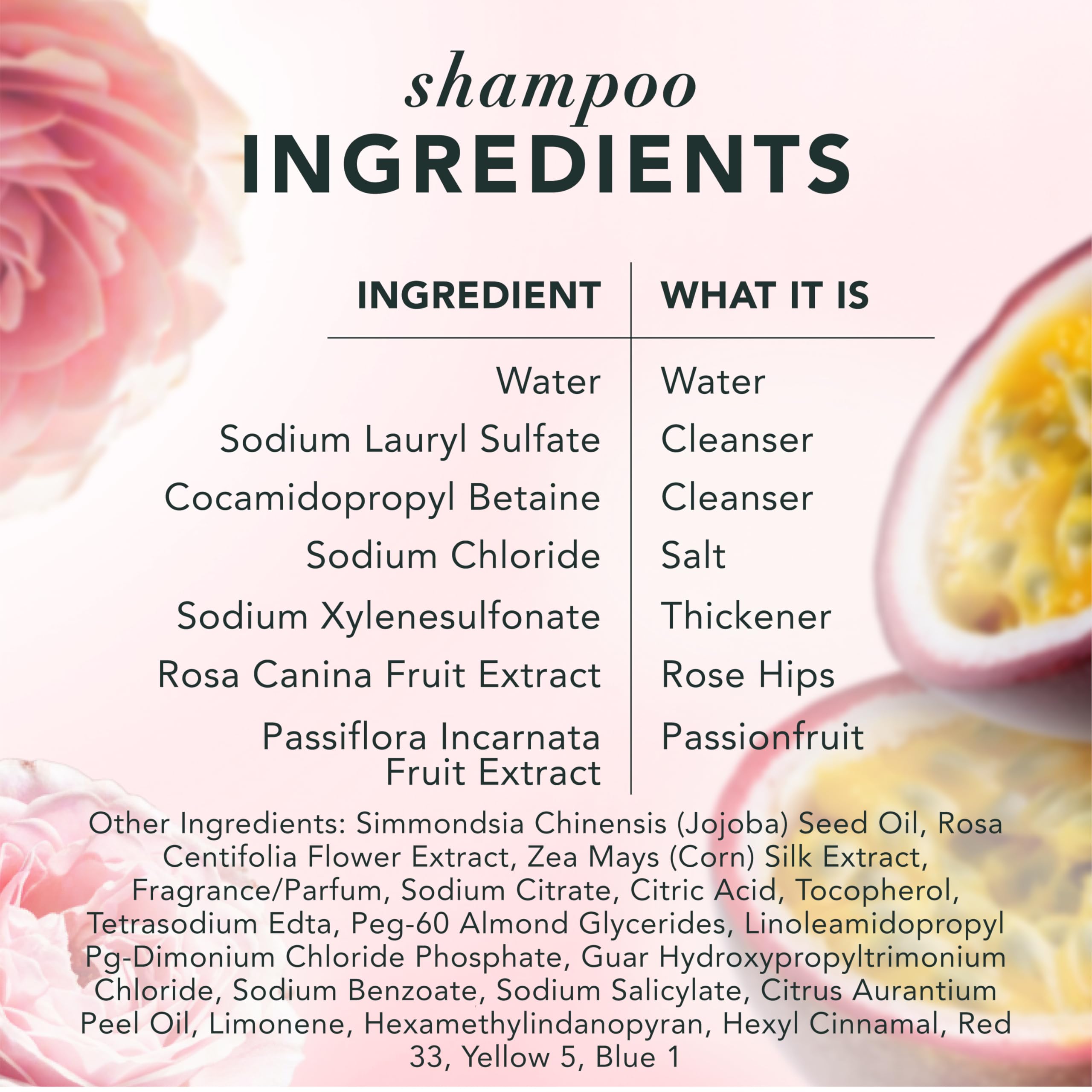 Paraben-free label on Herbal Essences packaging
