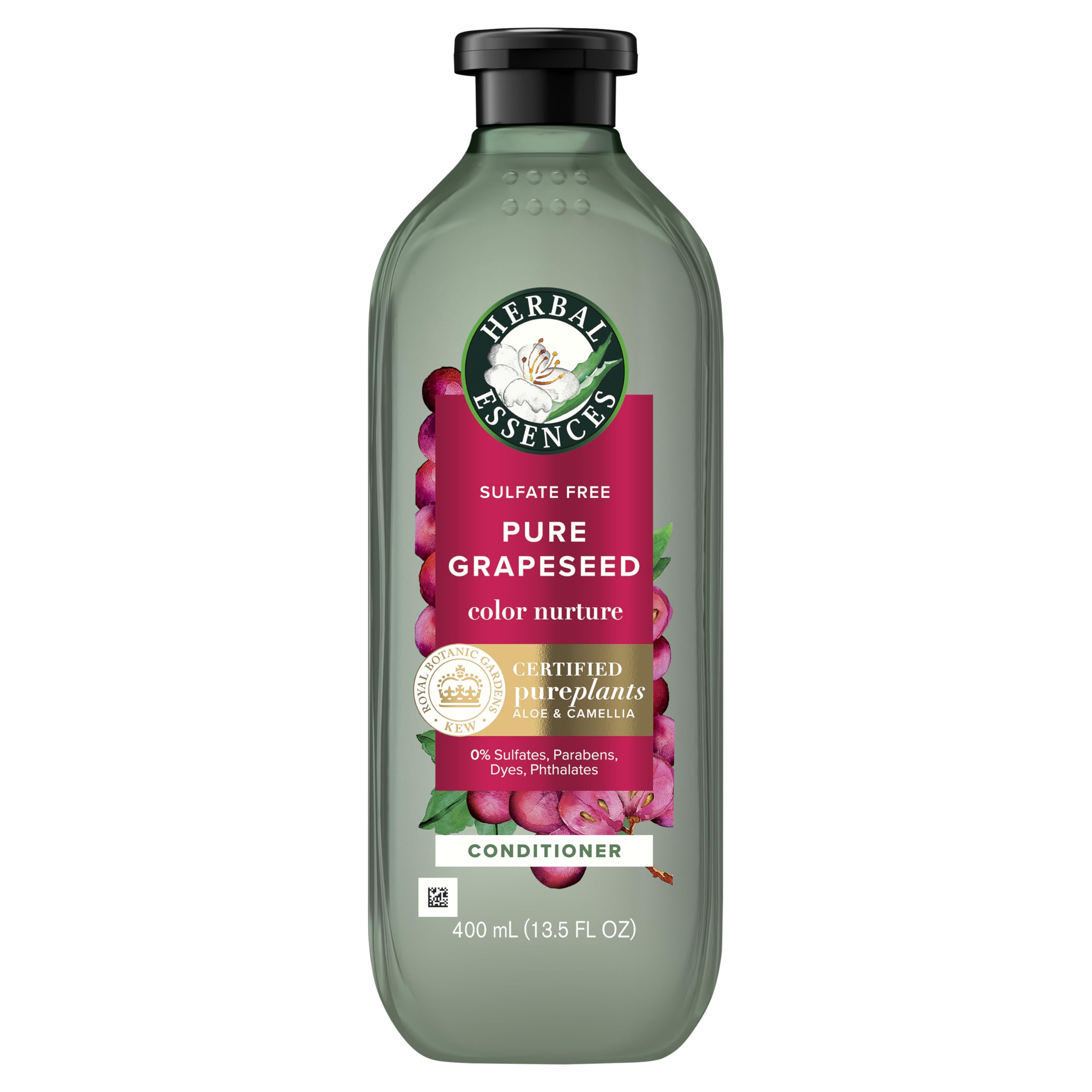 Herbal Essences Pure Grapeseed Color Nurture conditioner bottle highlights weightless nourishment.