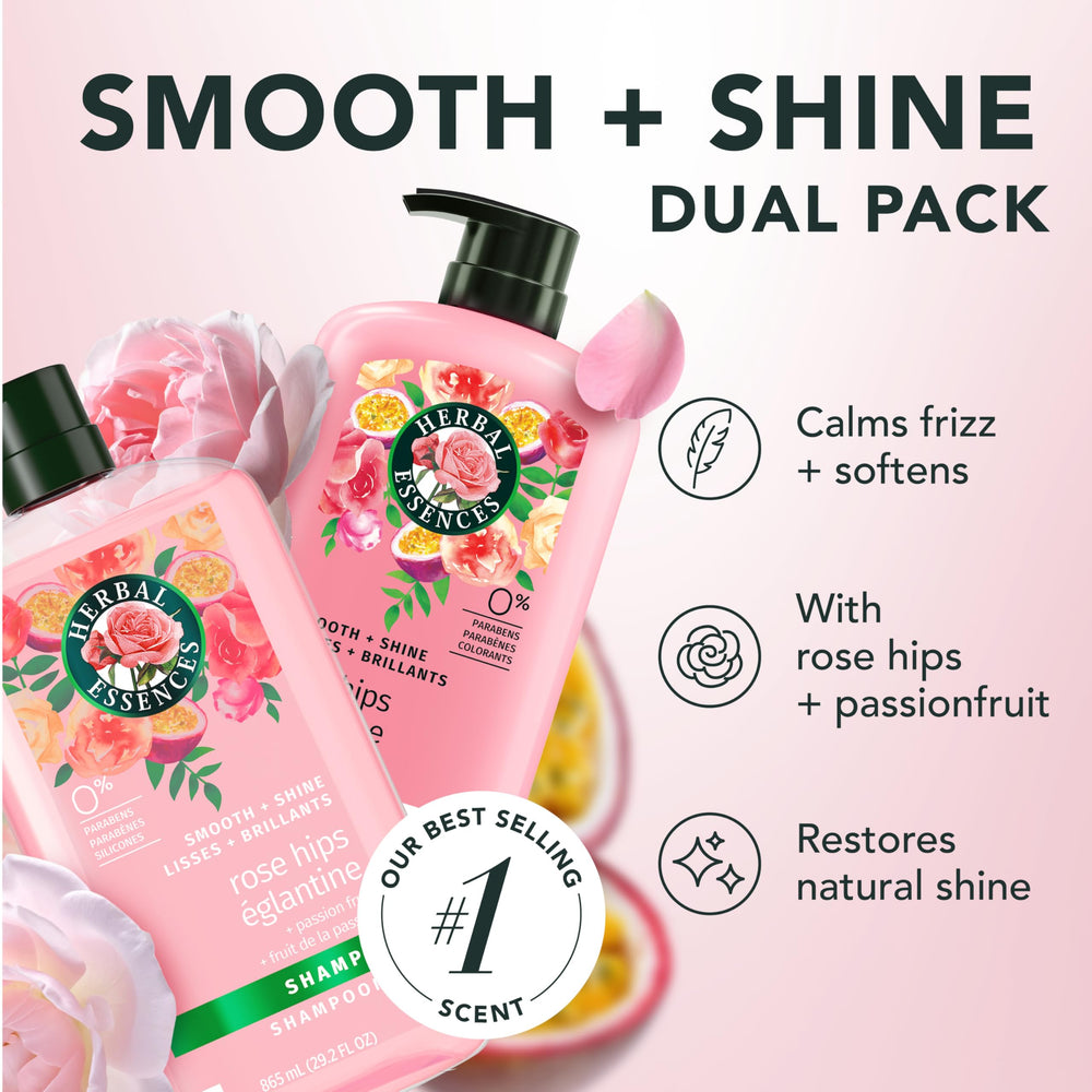 Herbal Essences Rose Hips and Passionfruit conditioner bottle for manageable hair