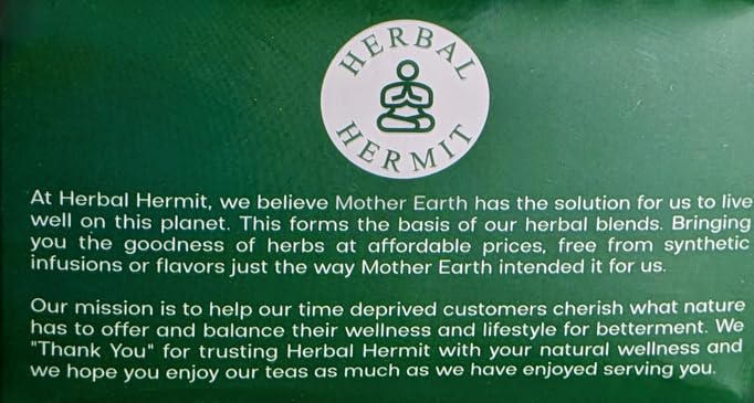 Herbal Hermit biodegradable tea bags showcasing eco-friendly packaging