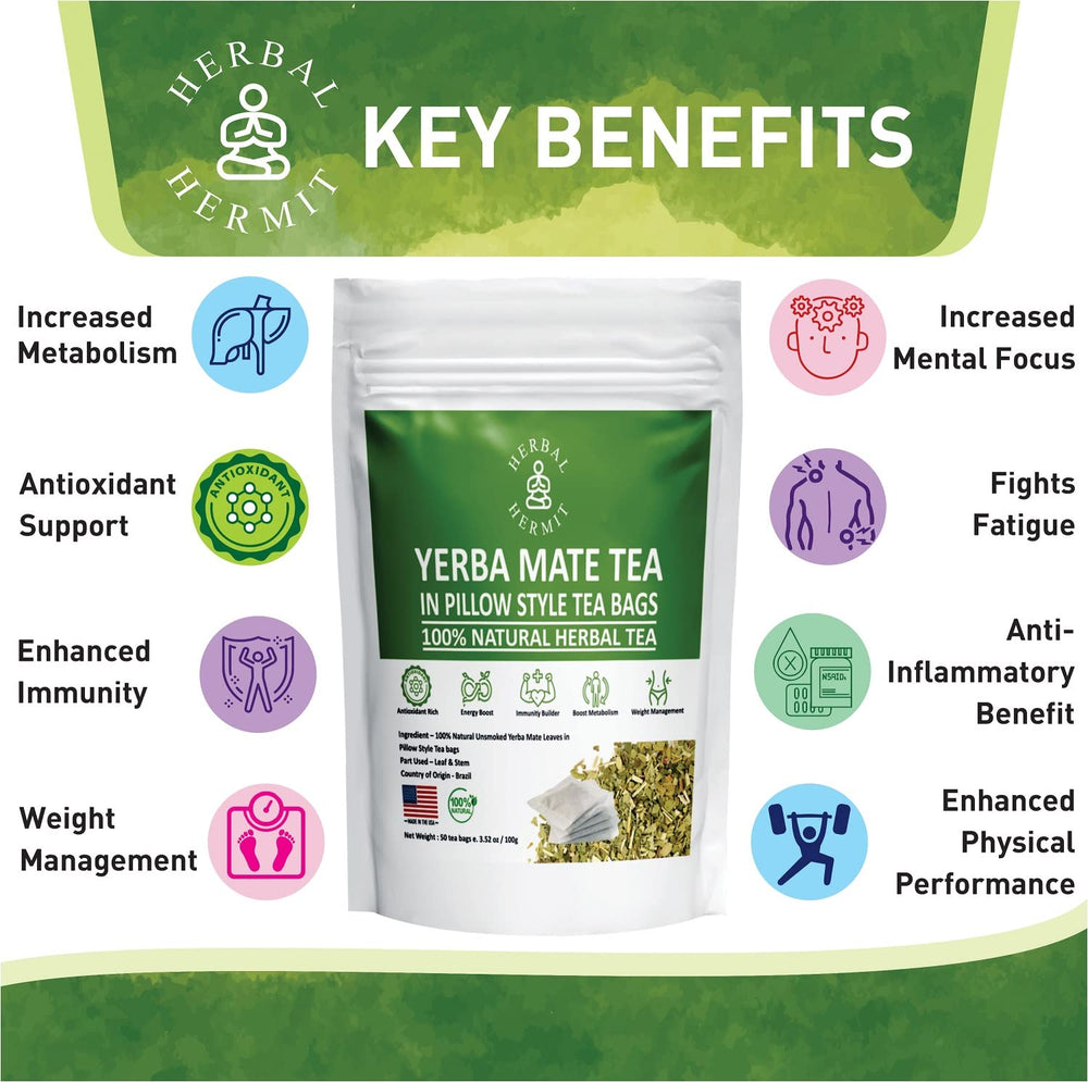 Brewing Herbal Hermit Yerba Mate yields a smooth, energizing cup with rich aroma.