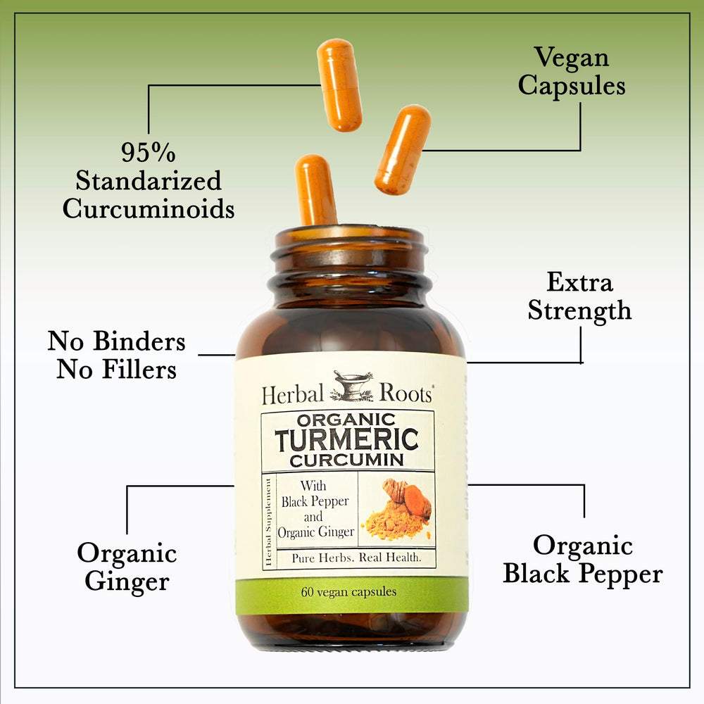 Herbal Roots bottle on kitchen counter ready for daily supplementation