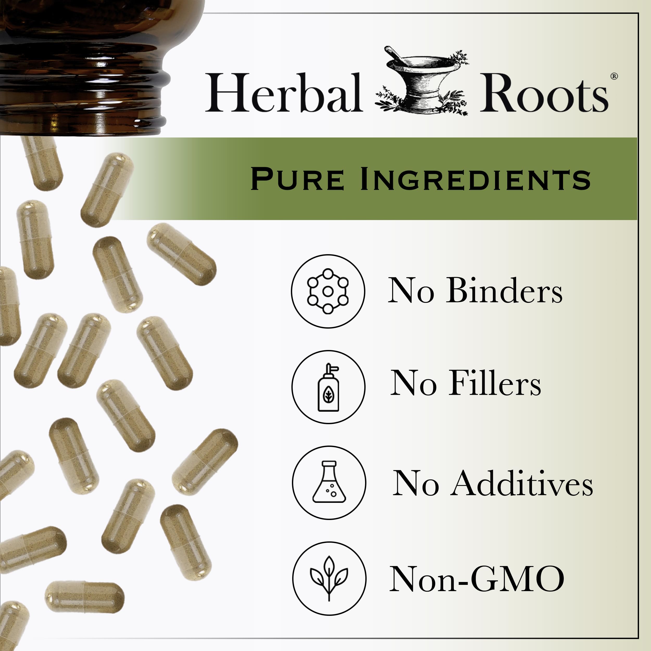 Herbal Roots Ginger Supplement packaging box signaling family-owned brand and easy storage.