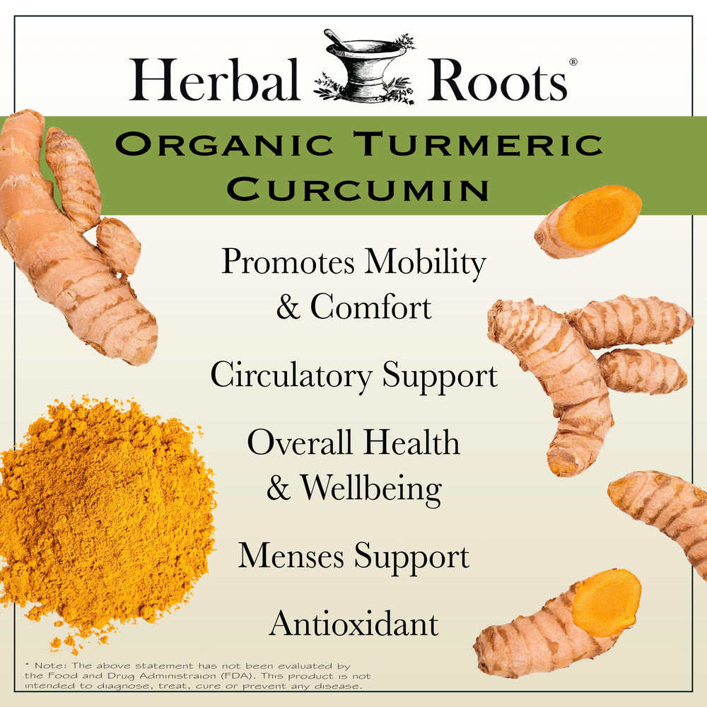 Herbal Roots label close-up highlighting organic ingredients and purity