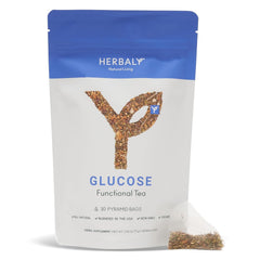 Herbaly Glucose Functional Tea cup steaming for a calming daily ritual.