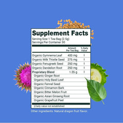 The Herbaly Glucose Functional Tea pyramid sachets showcase premium organic blend.